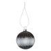 Christmas Hanging Glass Bauble Decoration 12cm x 10cm Silver X 1