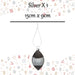 Christmas Hanging Glass Bauble Decoration 15cm x 9cm Silver X 1