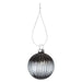 Christmas Hanging Glass Bauble Decoration 10cm x 9cm Silver X 1
