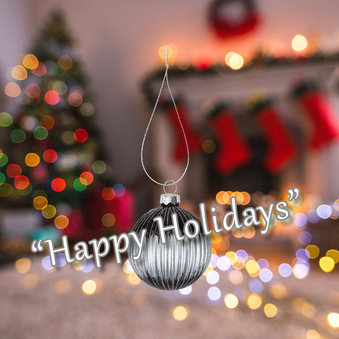 Christmas Hanging Glass Bauble Decoration 10cm x 9cm Silver X 1
