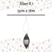 Christmas Hanging Glass Bauble Decoration 15cm x 7cm Silver X 1