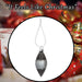 Christmas Hanging Glass Bauble Decoration 15cm x 7cm Silver X 1