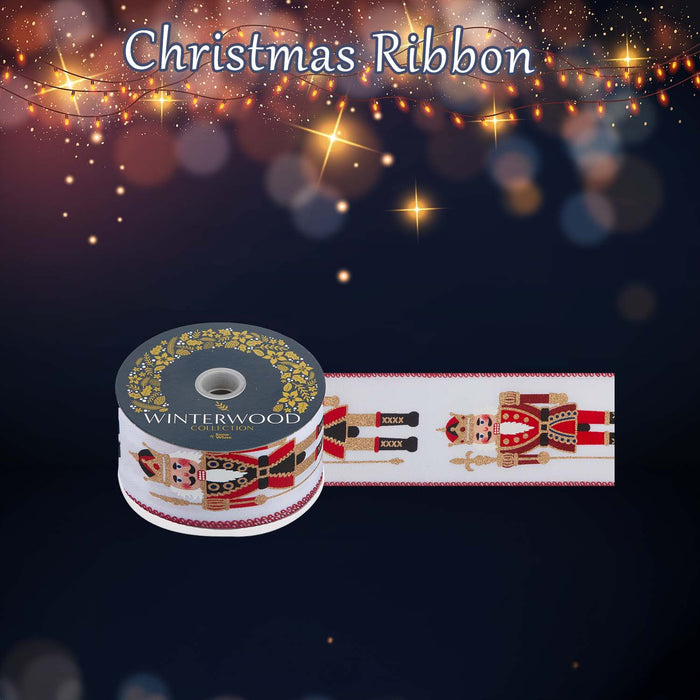 Christmas Ribbon Garland 7cm x 10cm White X 1