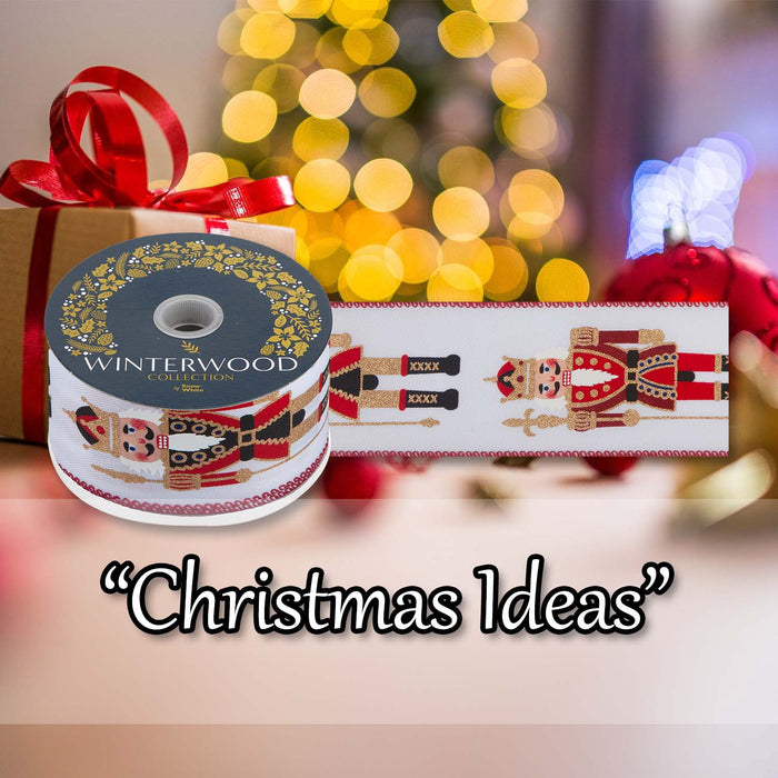 Christmas Ribbon Garland 7cm x 10cm White X 1