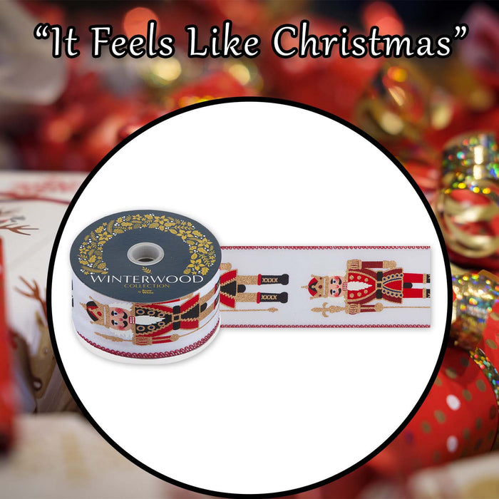 Christmas Ribbon Garland 7cm x 10cm White X 1