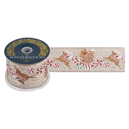 Christmas Ribbon Garland 7cm x 10cm White X 1