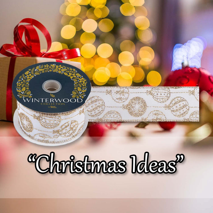Christmas Ribbon Garland 6cm x 10cm Gold X 1