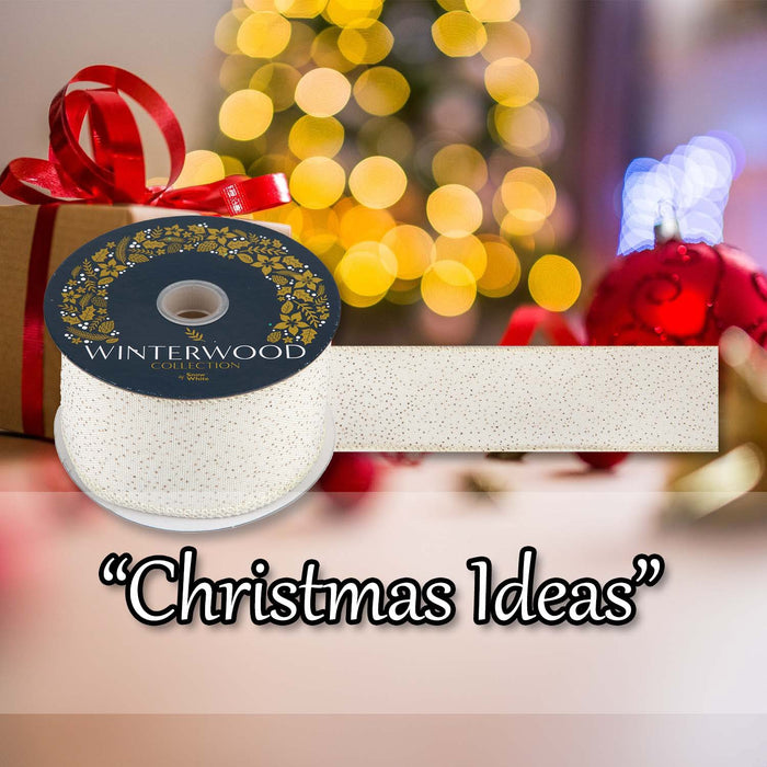 Christmas Ribbon Garland 6cm x 10cm Gold X 1
