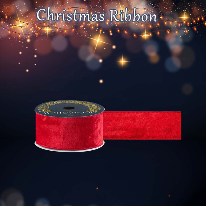 Christmas Ribbon Garland 6cm x 10cm Red X 1