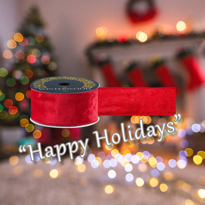 Christmas Ribbon Garland 6cm x 10cm Red X 1