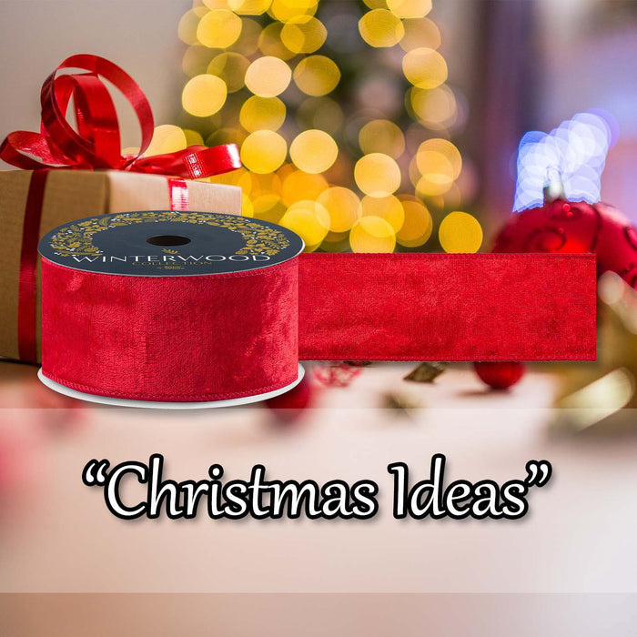 Christmas Ribbon Garland 6cm x 10cm Red X 1