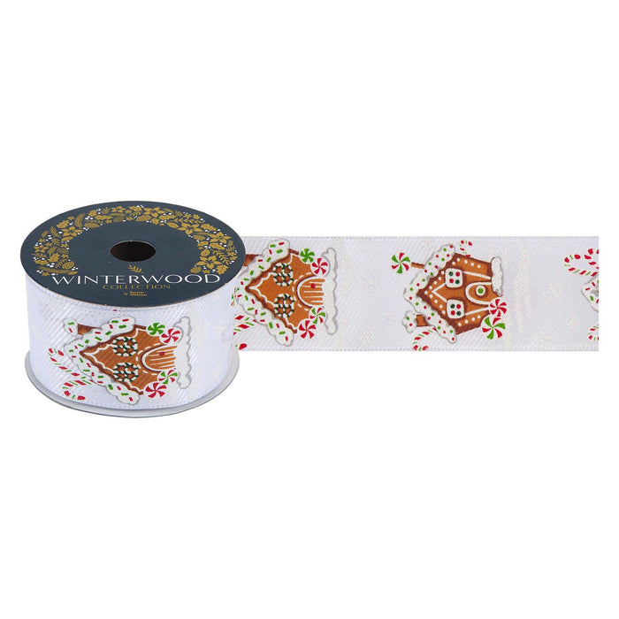Christmas Ribbon Garland 7cm x 10cm White X 1