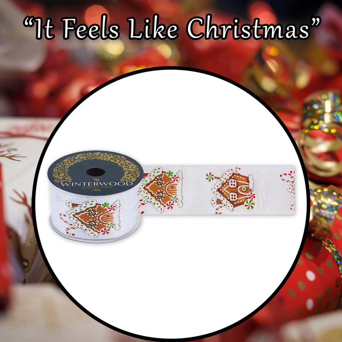 Christmas Ribbon Garland 7cm x 10cm White X 1