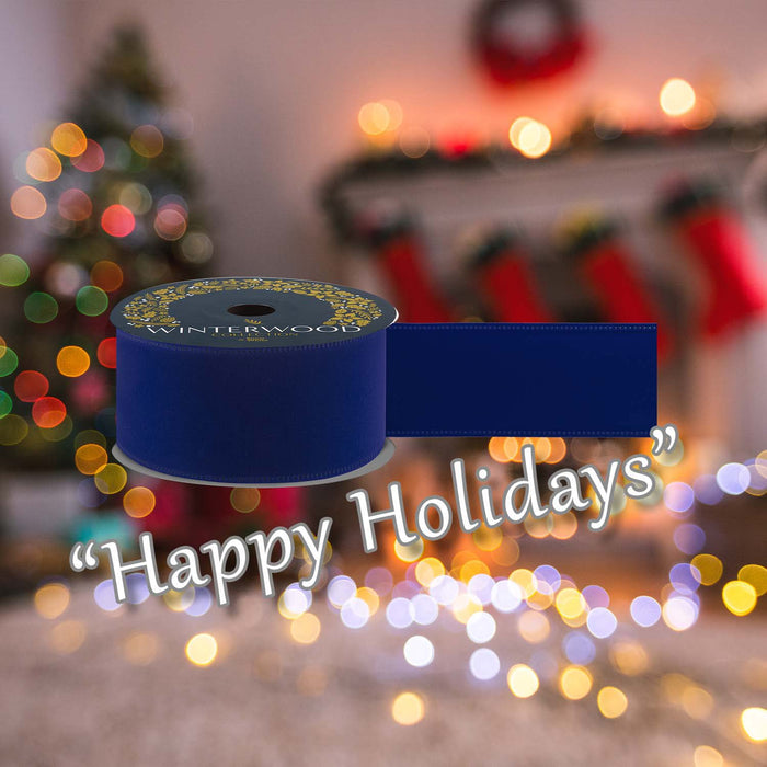 Christmas Ribbon Garland 6cm x 12cm Blue X 1
