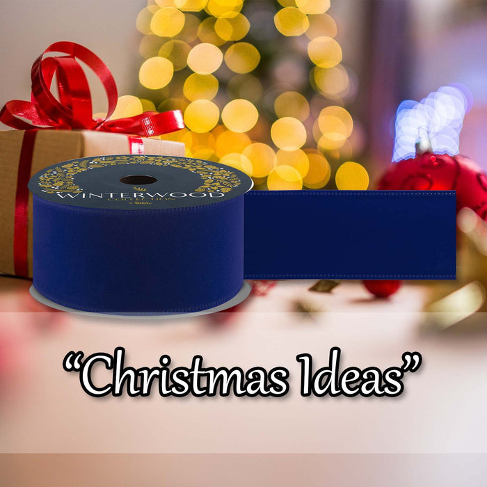 Christmas Ribbon Garland 6cm x 12cm Blue X 1