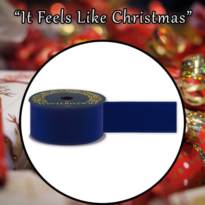 Christmas Ribbon Garland 6cm x 12cm Blue X 1
