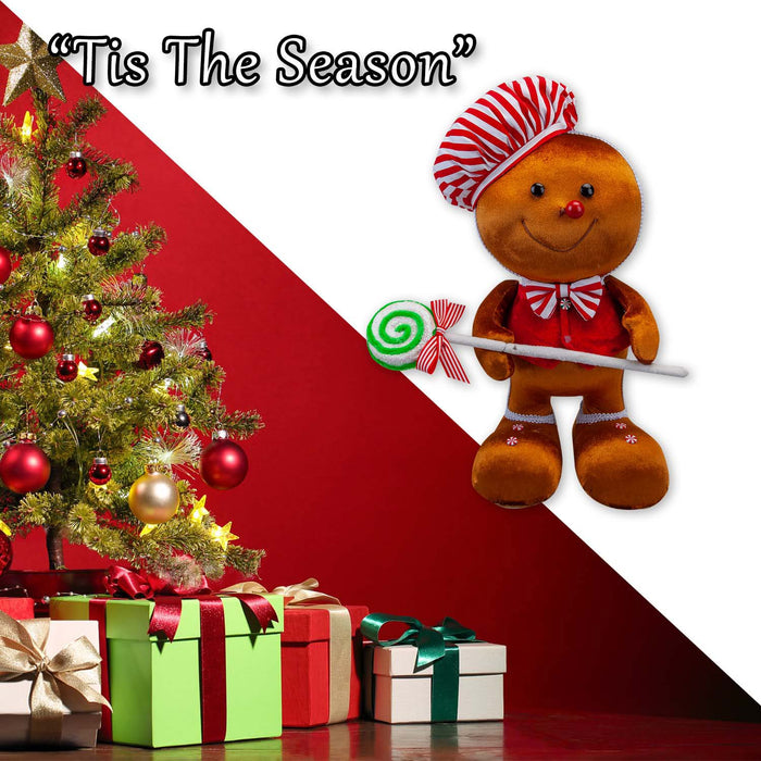 Christmas Gingerbread Man Decoration 37cm x 25cm Red X 1