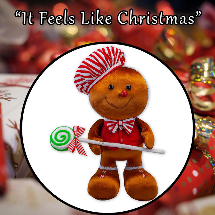 Christmas Gingerbread Man Decoration 37cm x 25cm Red X 1