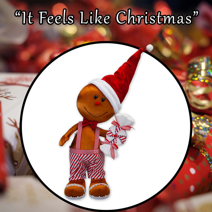 Christmas Gingerbread Man Decoration 60cm x 39cm Red X 1