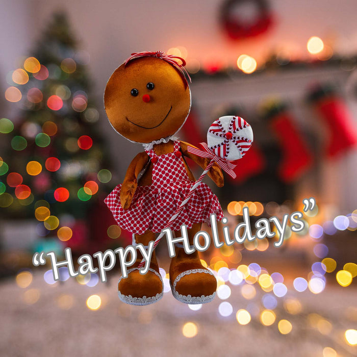 Christmas Gingerbread Woman Decoration 60cm x 26cm Red X 1