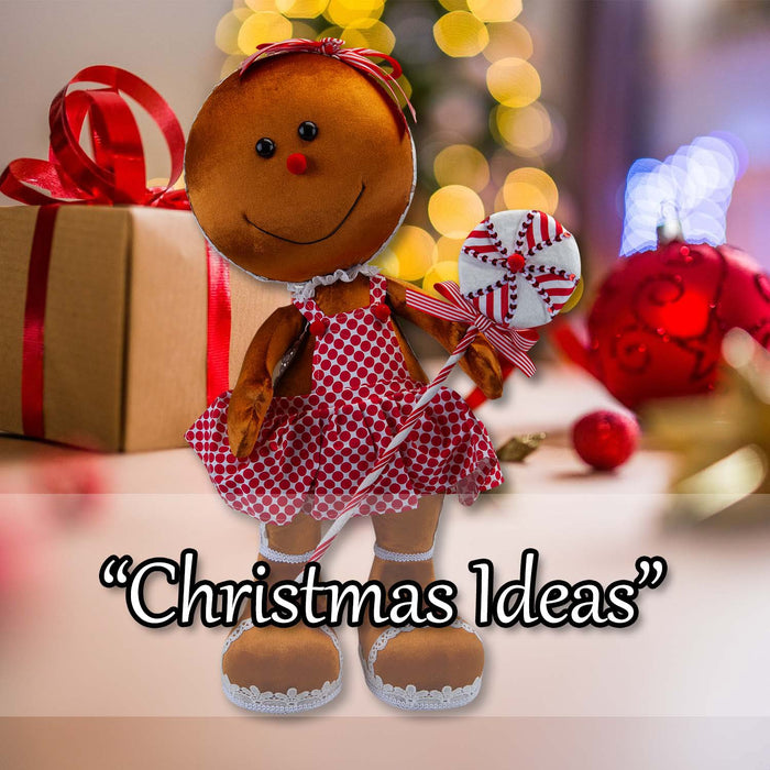 Christmas Gingerbread Woman Decoration 60cm x 26cm Red X 1