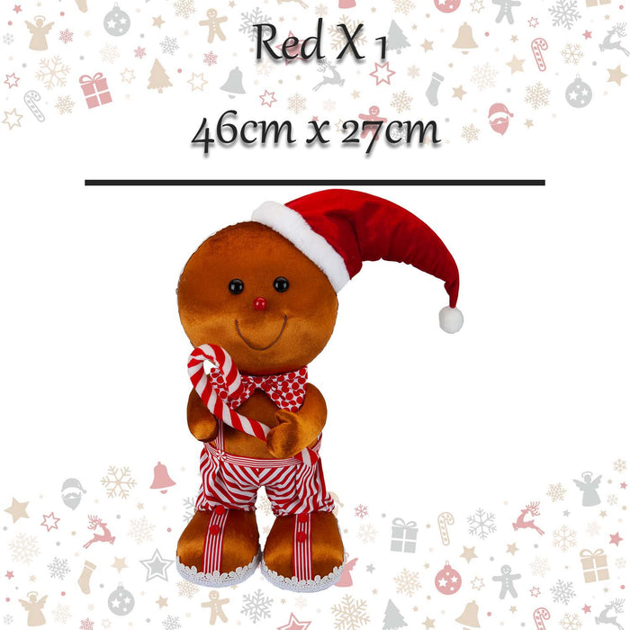 Christmas Gingerbread Man Decoration 46cm x 27cm Red X 1