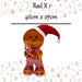 Christmas Gingerbread Man Decoration 46cm x 27cm Red X 1