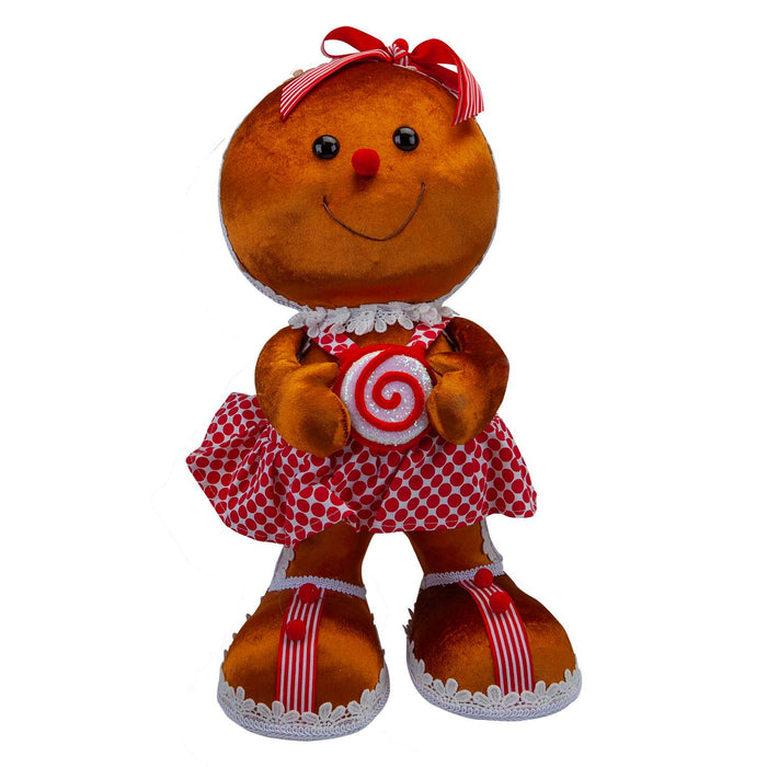 Christmas Gingerbread Woman Decoration 46cm x 24cm Red X 1