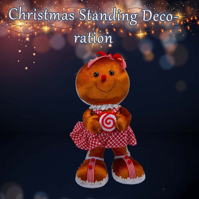 Christmas Gingerbread Woman Decoration 46cm x 24cm Red X 1
