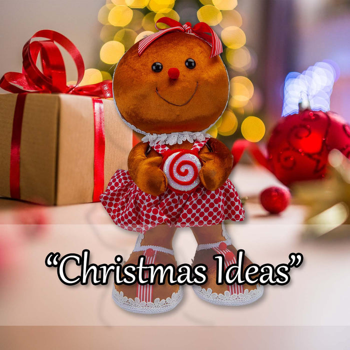 Christmas Gingerbread Woman Decoration 46cm x 24cm Red X 1