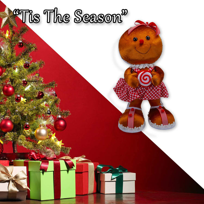 Christmas Gingerbread Woman Decoration 46cm x 24cm Red X 1