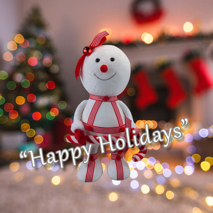 Christmas Snowman Decoration 35cm x 17cm White X 1