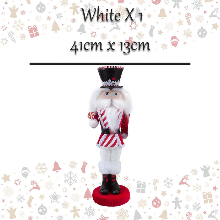 Christmas Nutcracker Decoration 41cm x 13cm White X 1