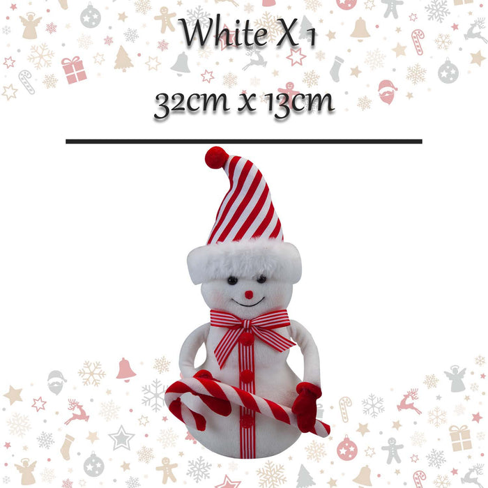 Christmas Snowman Decoration 32cm x 13cm White X 1