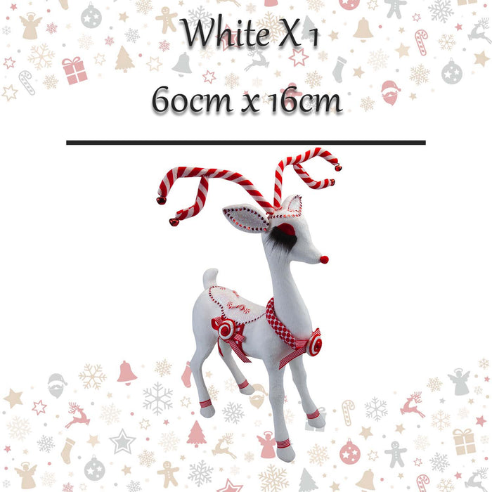 Christmas Reindeer Decoration 60cm x 16cm White X 1