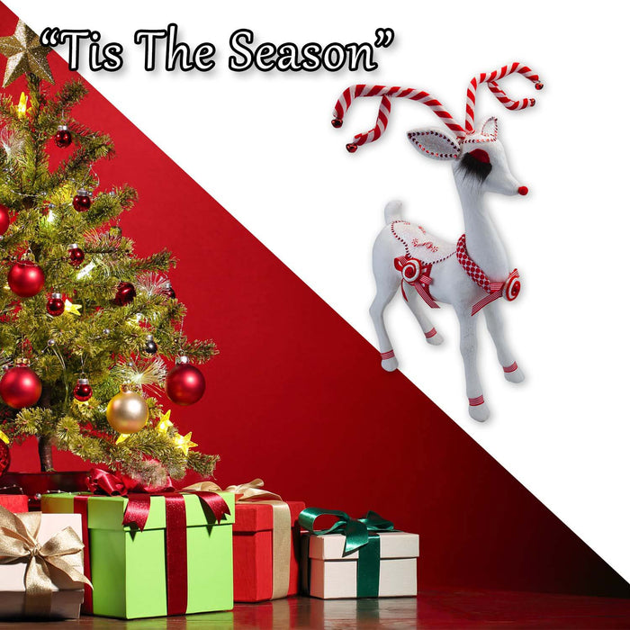 Christmas Reindeer Decoration 60cm x 16cm White X 1