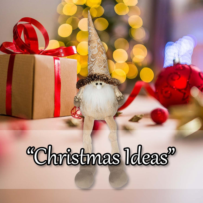 Christmas Santa Decoration 48cm x 14cm Gold X 1