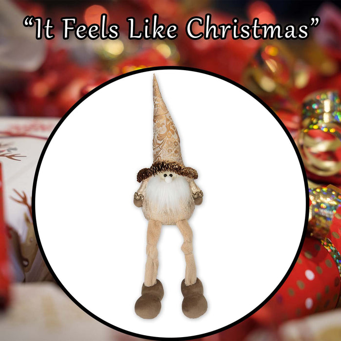 Christmas Santa Decoration 48cm x 14cm Gold X 1