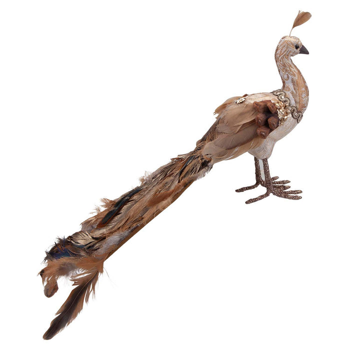 Christmas Peacock Decoration 21cm x 14cm Gold X 1