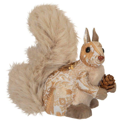 Christmas Squirrel Decoration 16cm x 9cm Gold X 1