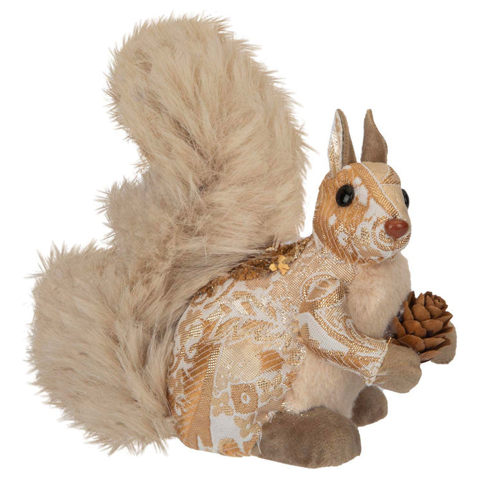 Christmas Squirrel Decoration 16cm x 9cm Gold X 1
