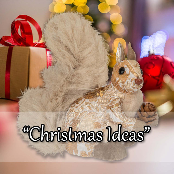 Christmas Squirrel Decoration 16cm x 9cm Gold X 1