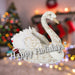 Christmas Glitter Swan Decoration 35cm x 18cm White X 1