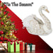 Christmas Glitter Swan Decoration 35cm x 18cm White X 1