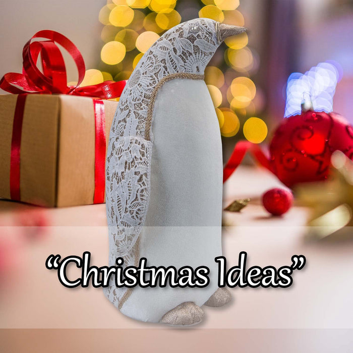 Christmas Penguin Decoration 38cm x 24cm White X 1