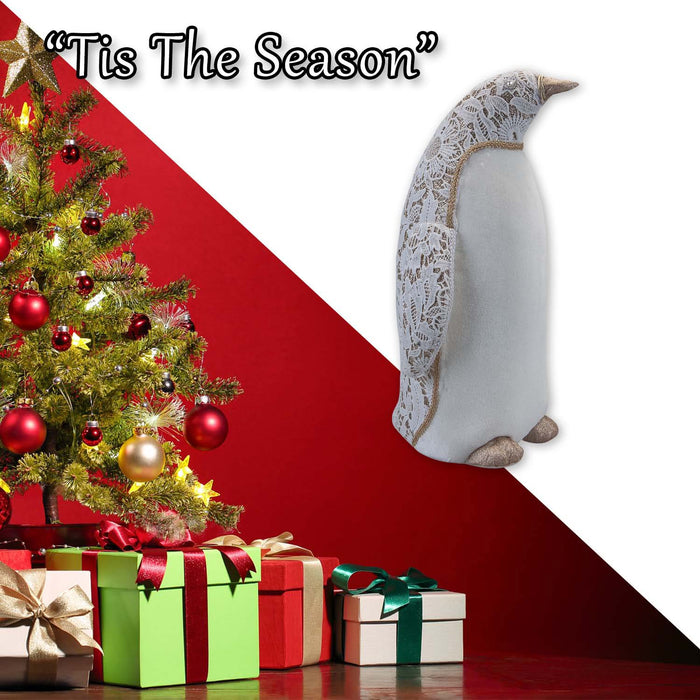 Christmas Penguin Decoration 38cm x 24cm White X 1