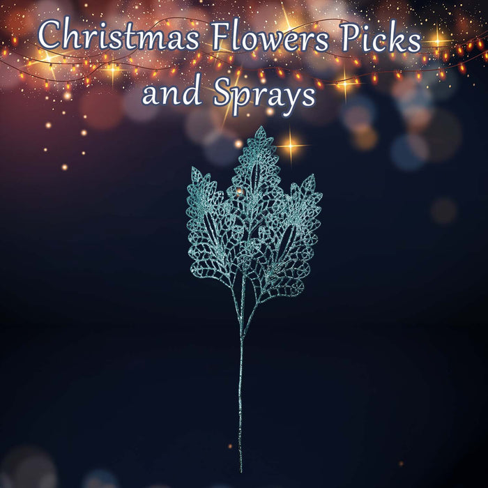 Christmas Stem Leaves and Berries Decoration 80cm x 37cm Blue X 1