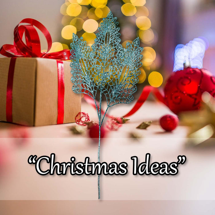 Christmas Stem Leaves and Berries Decoration 80cm x 37cm Blue X 1