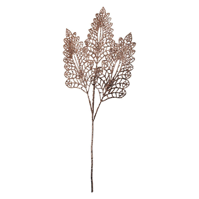 Christmas Stem Leaves Berries Decoration 80cm x 37cm Rose Gold X 1