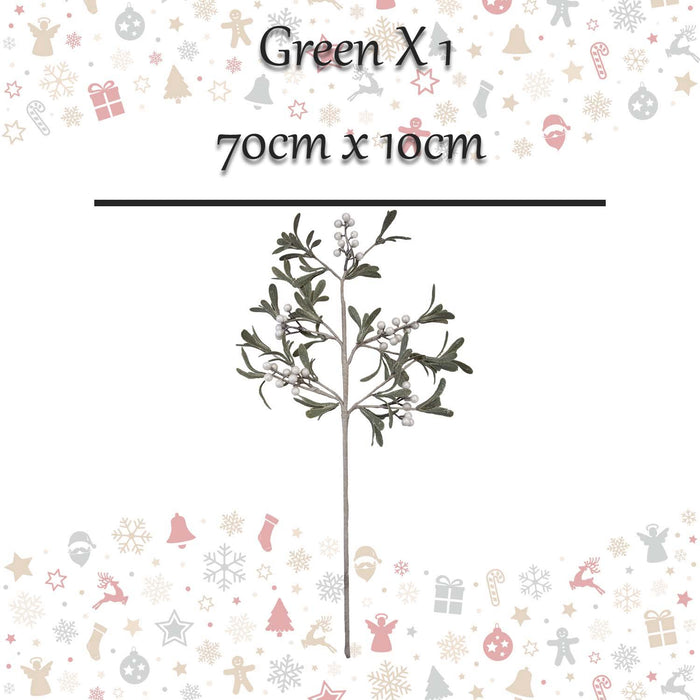 Christmas Stem Leaves Decoration 70cm x 10cm Green X 1